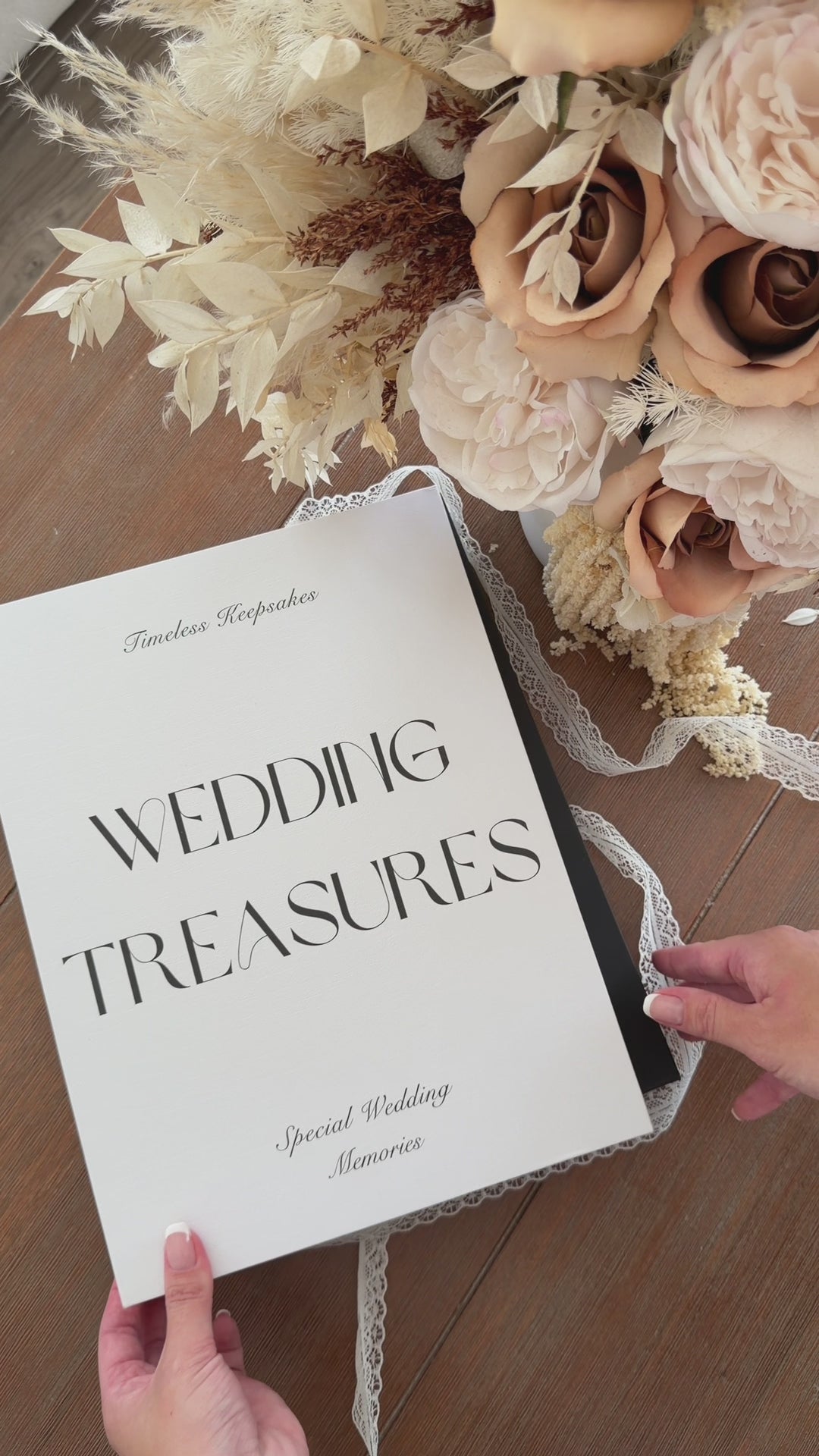 Linen Wedding Keepsake Book Box